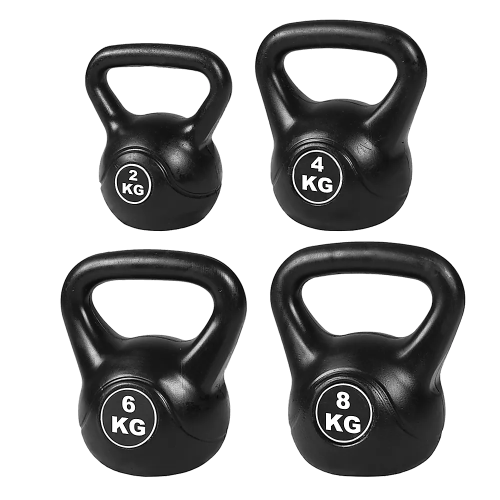 4pcs Black Kettlebell Weight Set 2-8kg