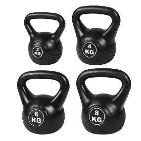 4pcs Black Kettlebell Weight Set 2-8kg