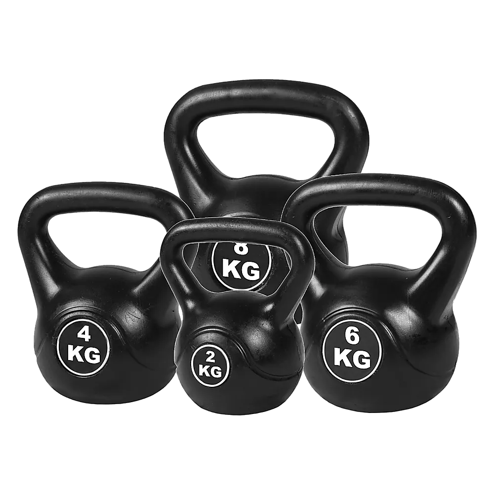 4pcs Black Kettlebell Weight Set 2-8kg