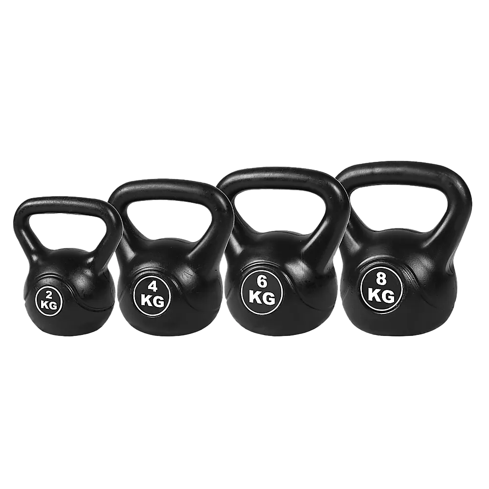 4pcs Black Kettlebell Weight Set 2-8kg