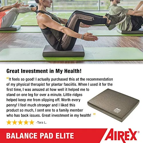 Airex Balance Pad - Exercise Foam Pad Physical Therapy, Workout, Plank, Yoga, Pilates, Stretching, Balancing Stability Mat, Kneeling Cushion, Mobility Strength Trainer for Knee, Ankle - Elite, Kiwi