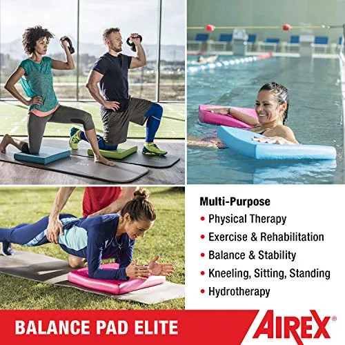 Airex Balance Pad - Exercise Foam Pad Physical Therapy, Workout, Plank, Yoga, Pilates, Stretching, Balancing Stability Mat, Kneeling Cushion, Mobility Strength Trainer for Knee, Ankle - Elite, Kiwi