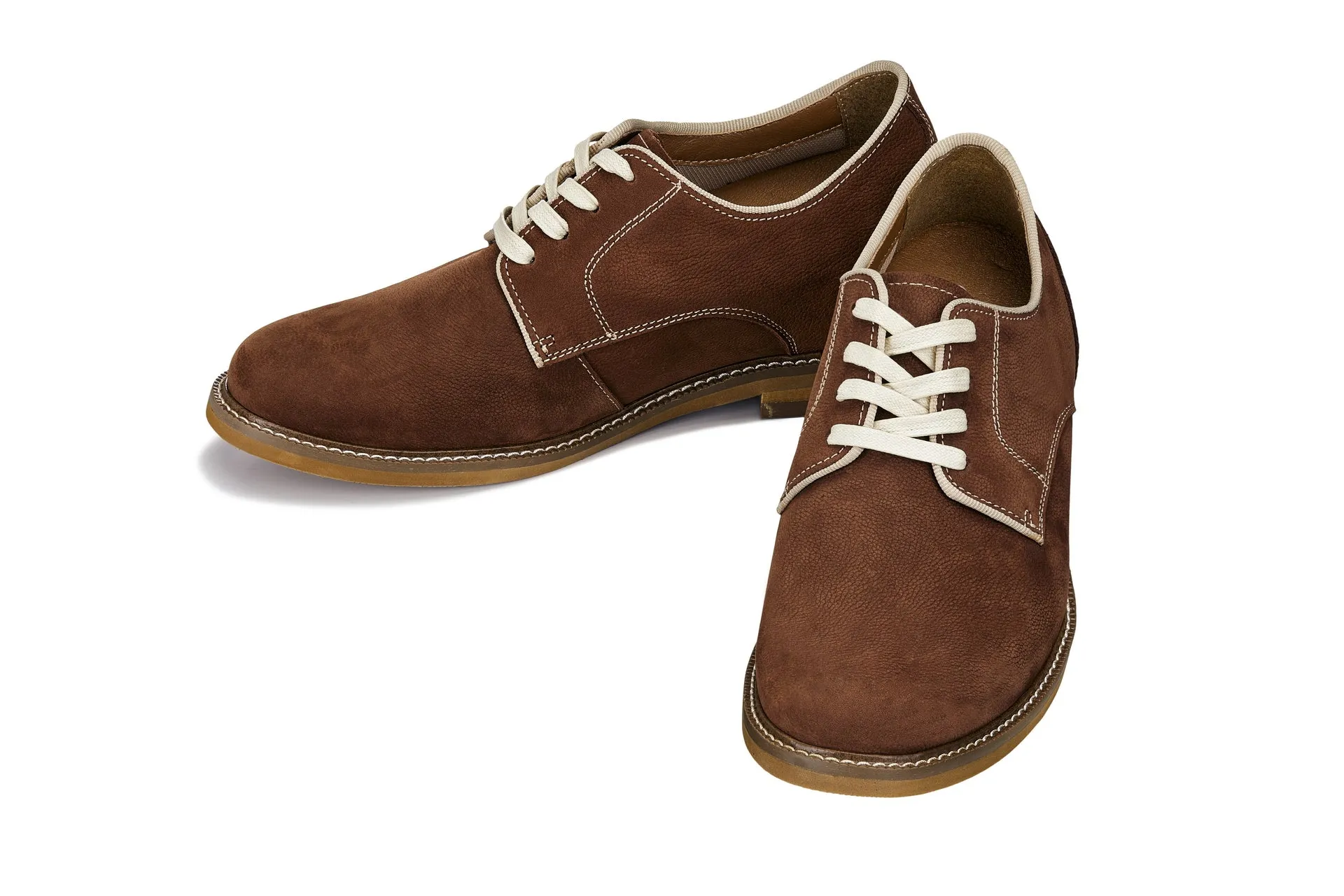 CALTO - J1313 - 3 Inches Taller (Terracotta Brown) - Business Casual Leather Derbies