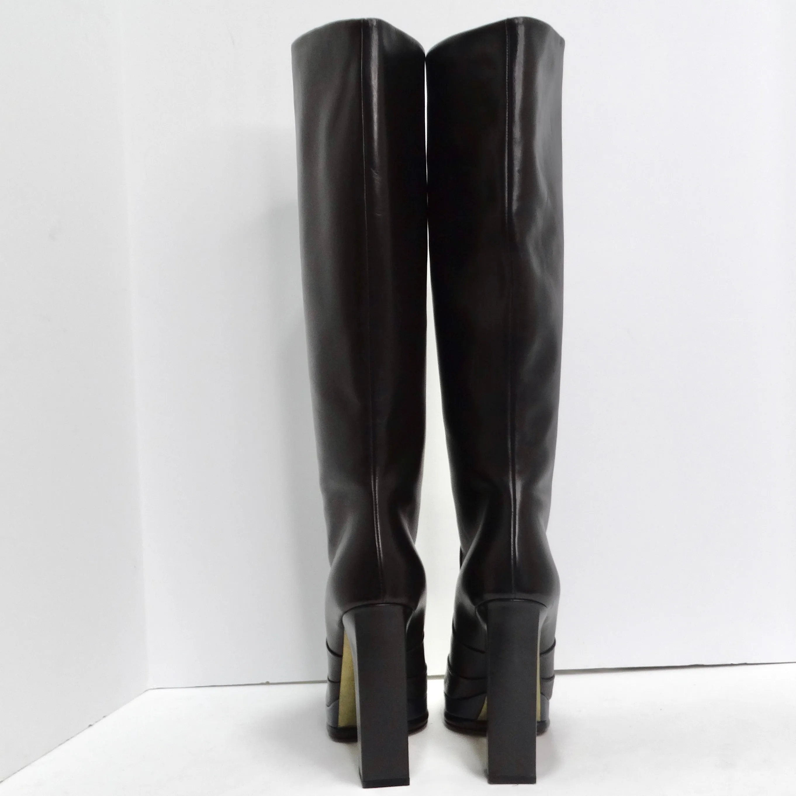 Chanel Black/Navy Blue Leather CC Boots