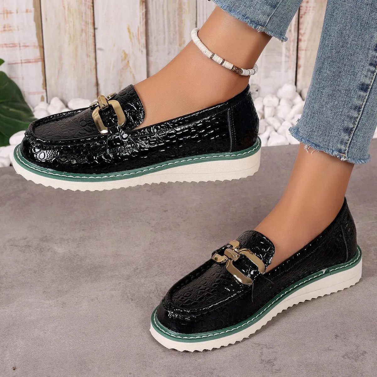 Chic Summer Buckle Loafers