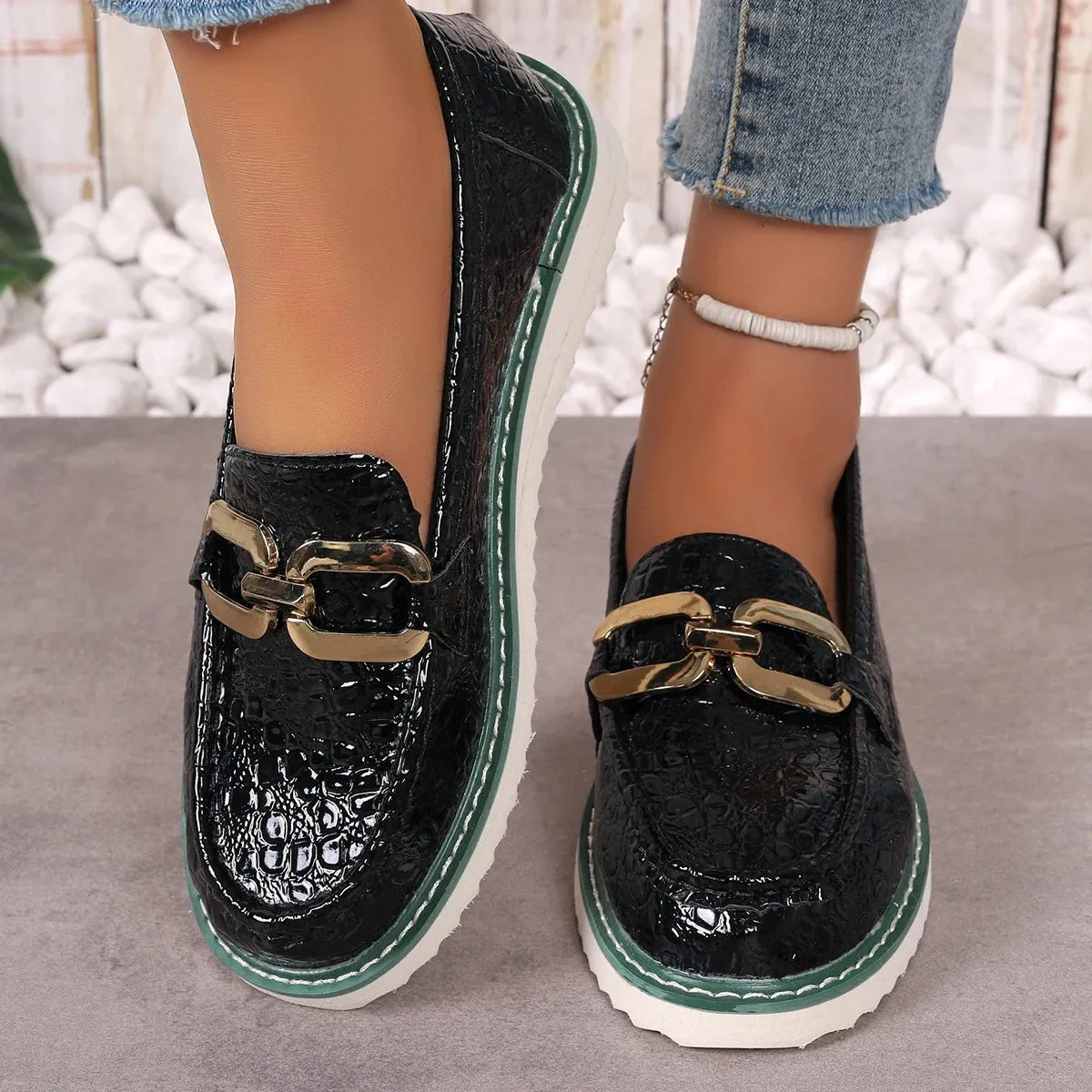 Chic Summer Buckle Loafers