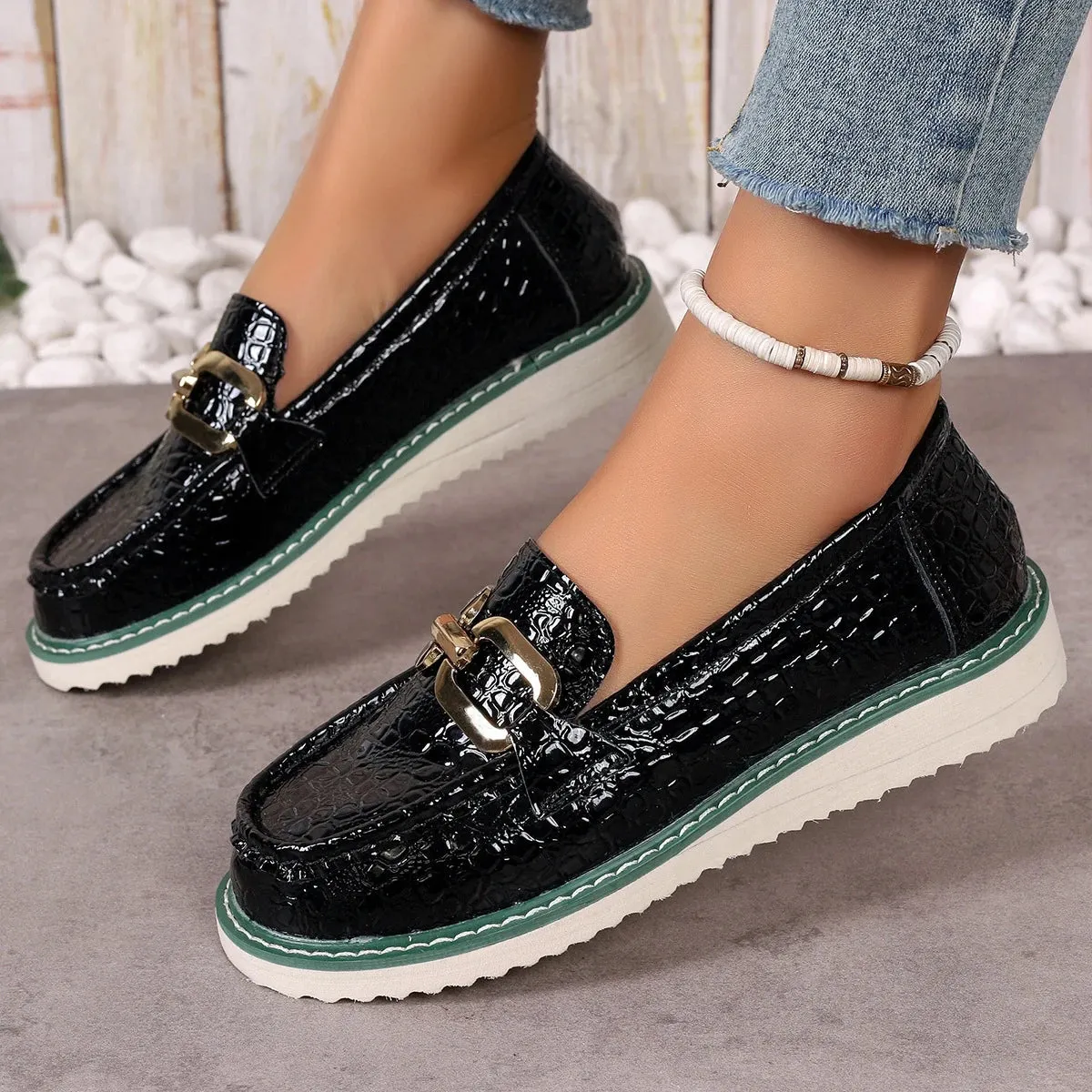 Chic Summer Buckle Loafers