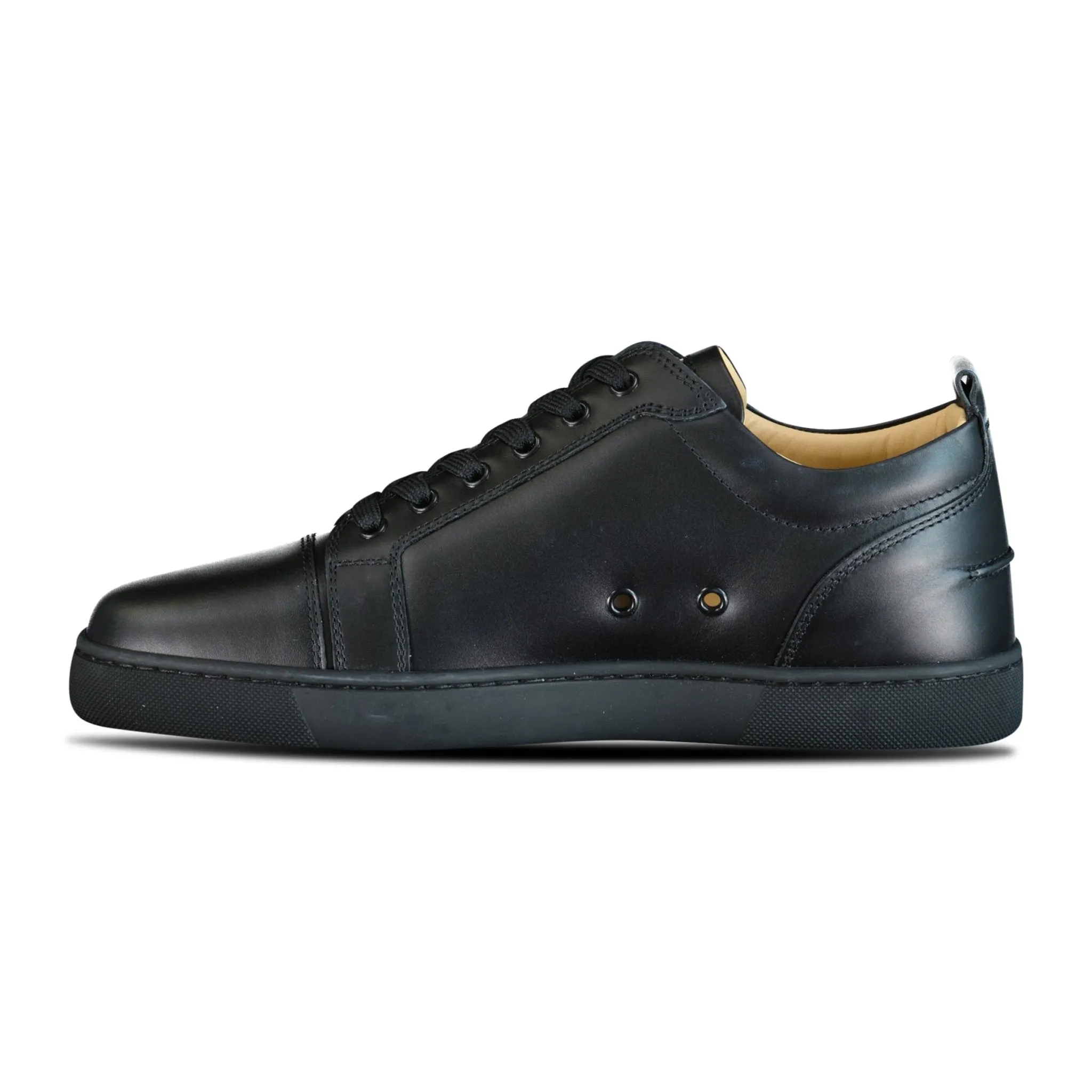 CHRISTIAN LOUBOUTIN  'LOUIS JUNIOR FLAT CALF' BLACK TRAINERS