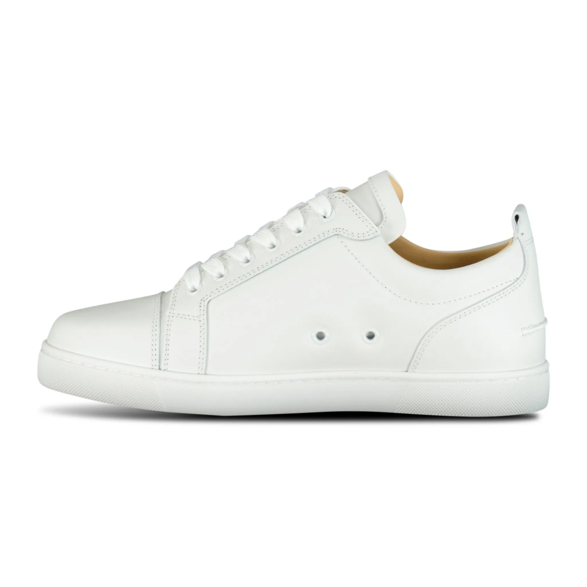 CHRISTIAN LOUBOUTIN  'LOUIS JUNIOR FLAT CALF' WHITE TRAINERS