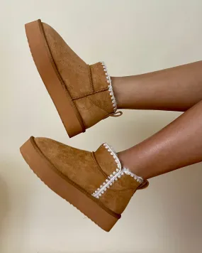 Elsie Tan Suede Ankle Boots