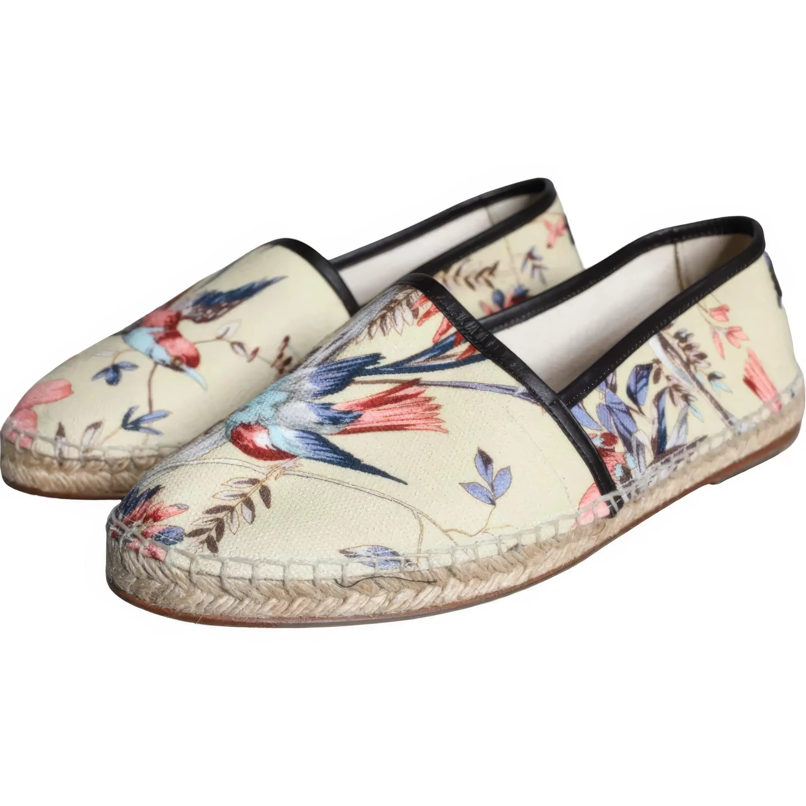 Espadrilles With Floral Bird Print