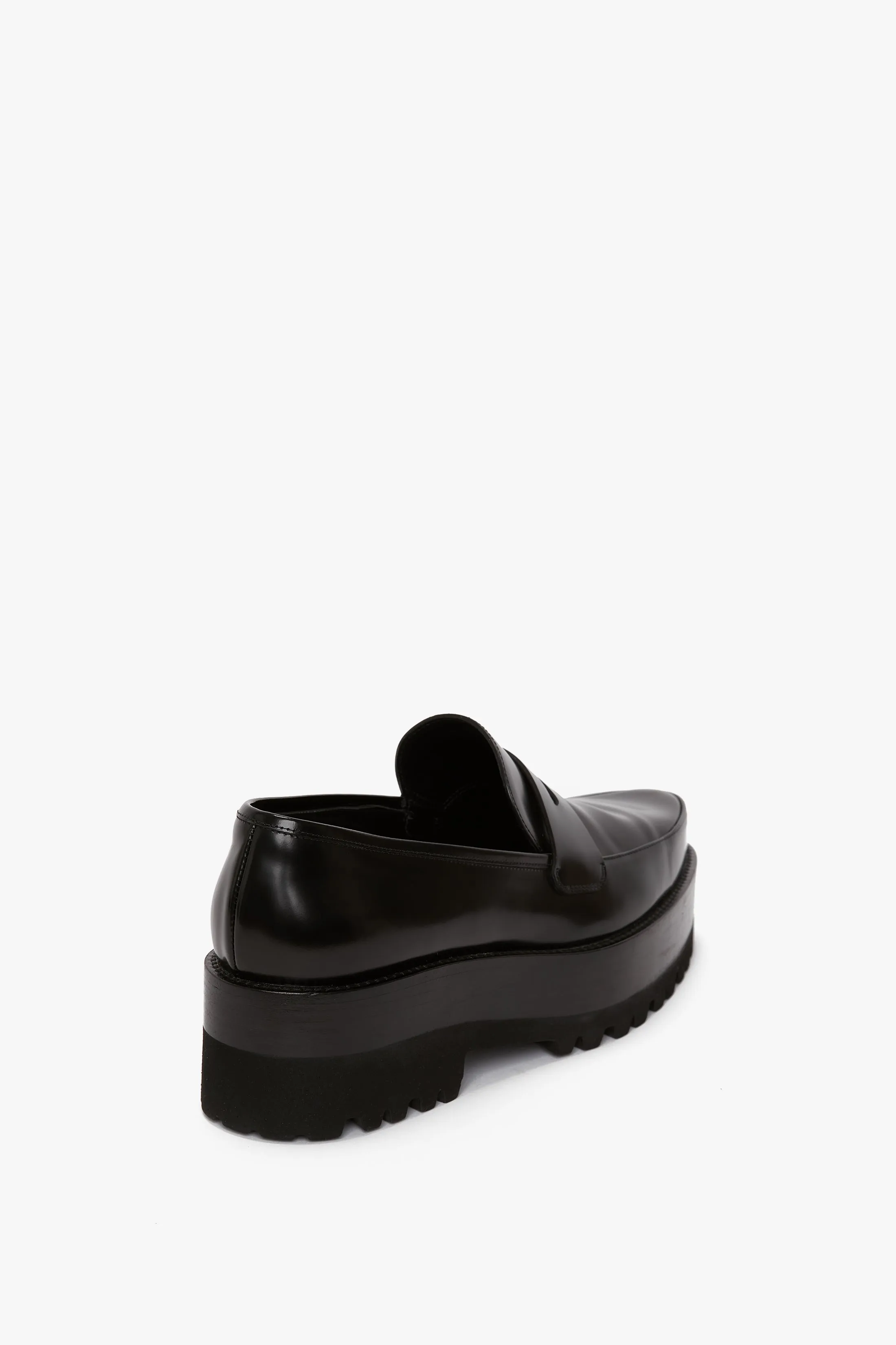 Flatform Loafer In Black Leather