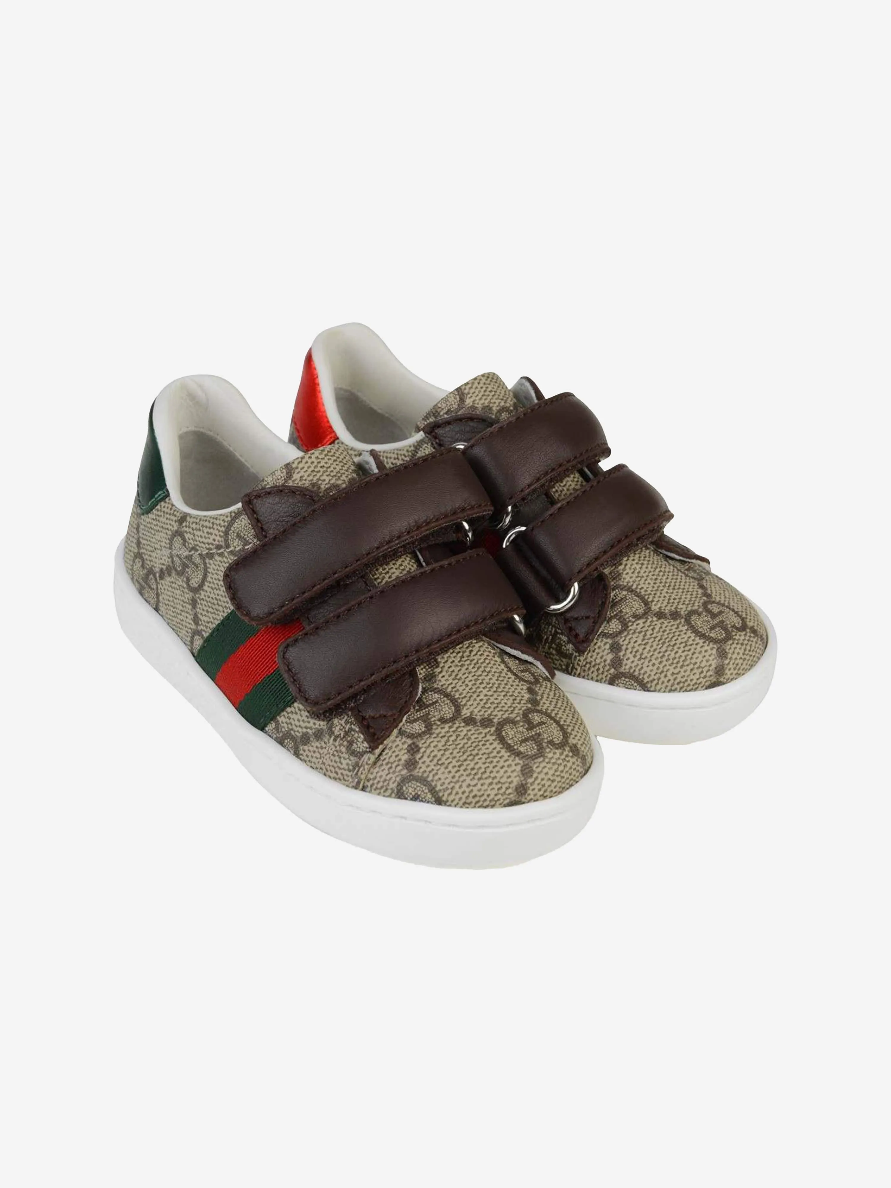 Gucci Beige & Brown GG Supreme Trainers