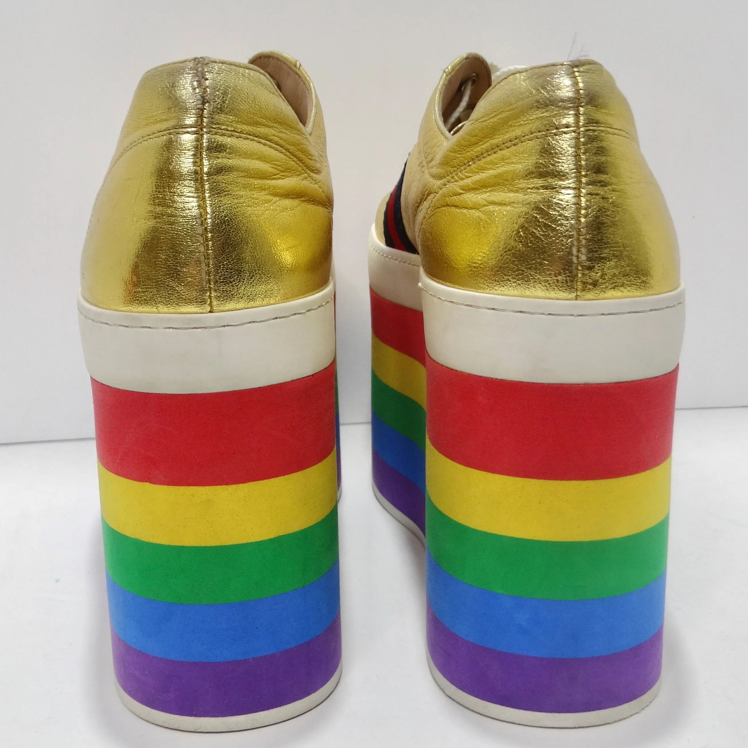 Gucci Peggy Rainbow Platform Sneakers