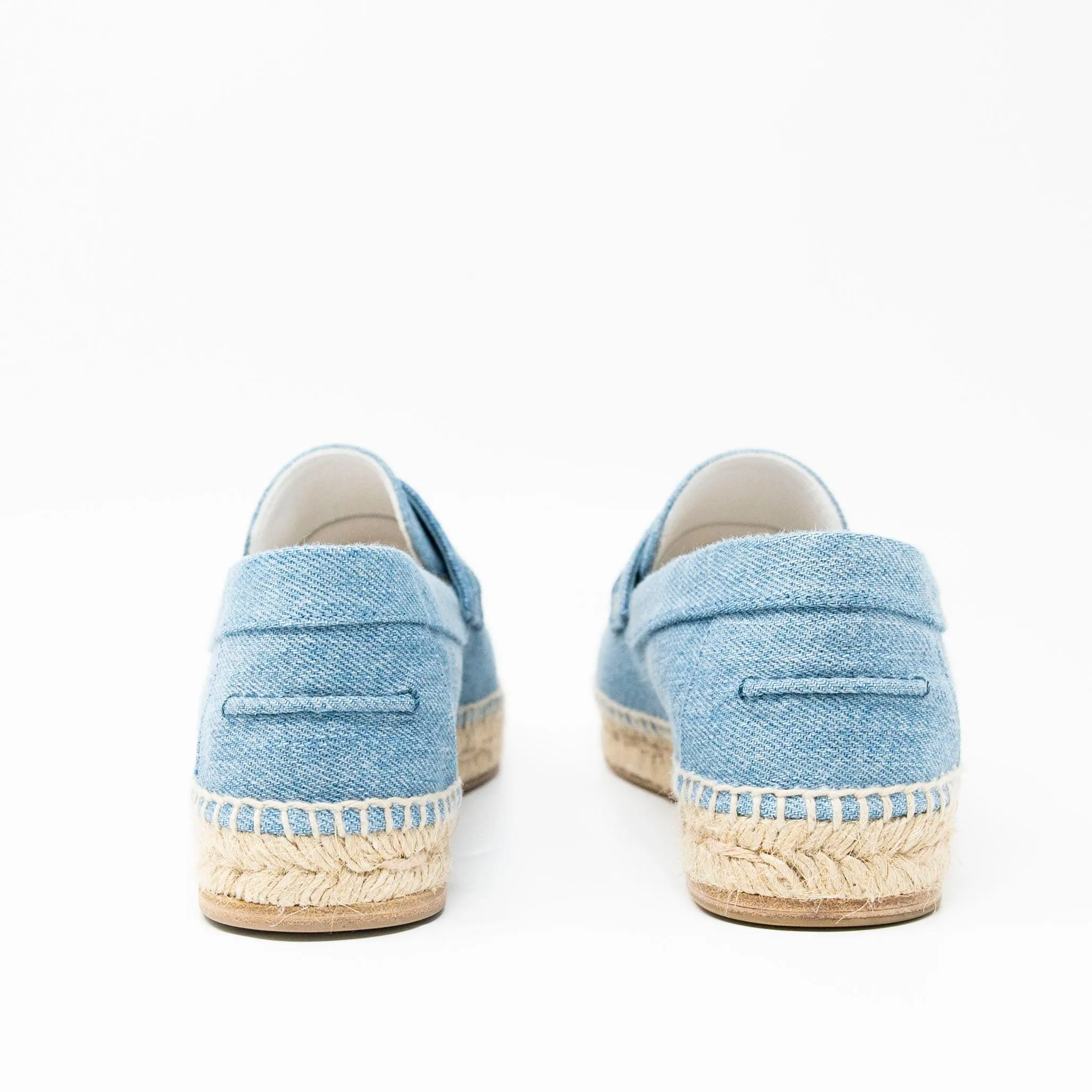 Hermes Bleu Clair Denim Trip Espadrilles 37