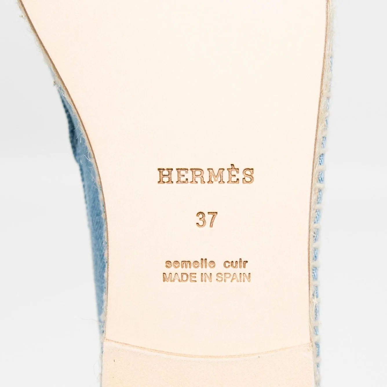 Hermes Bleu Clair Denim Trip Espadrilles 37