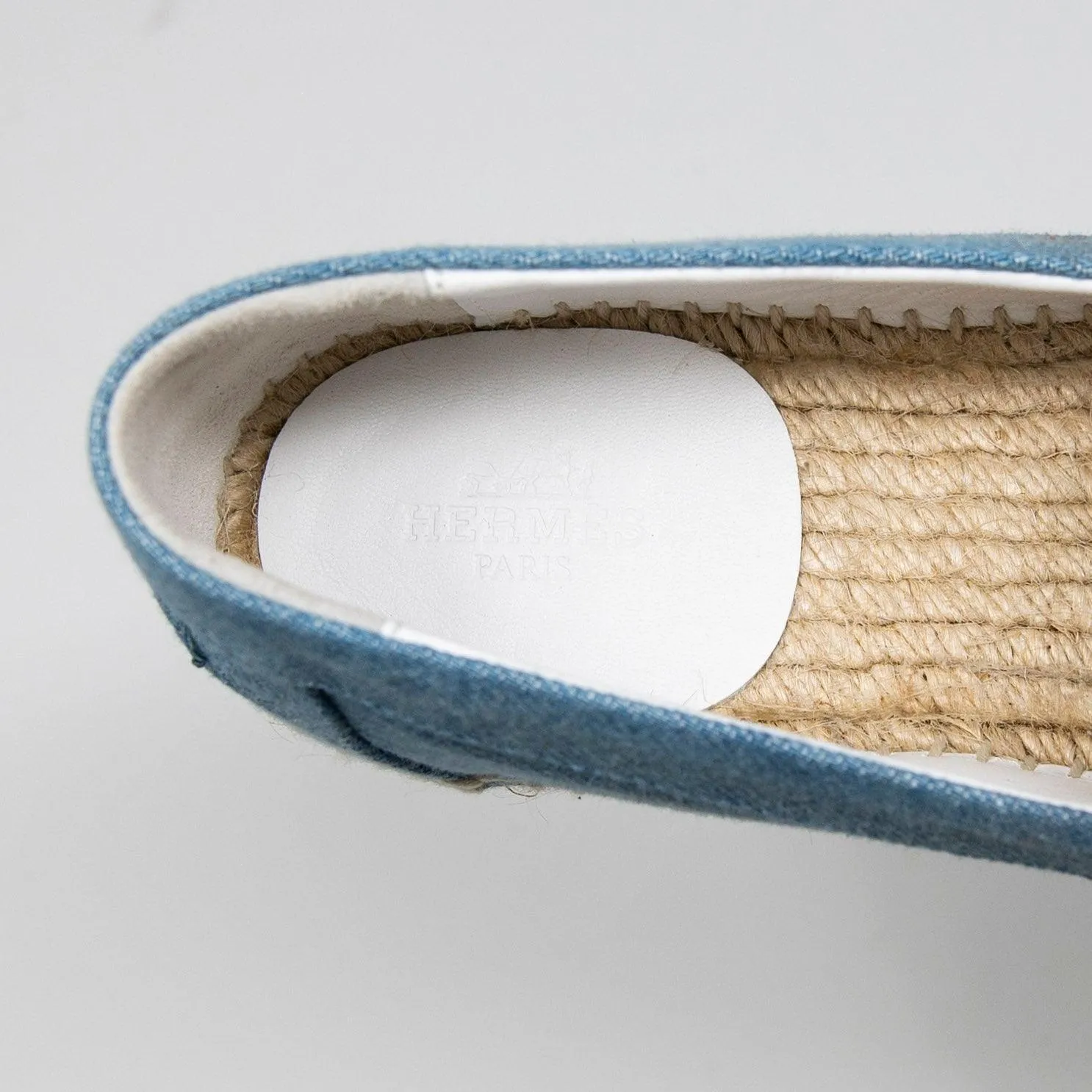 Hermes Bleu Clair Denim Trip Espadrilles 37