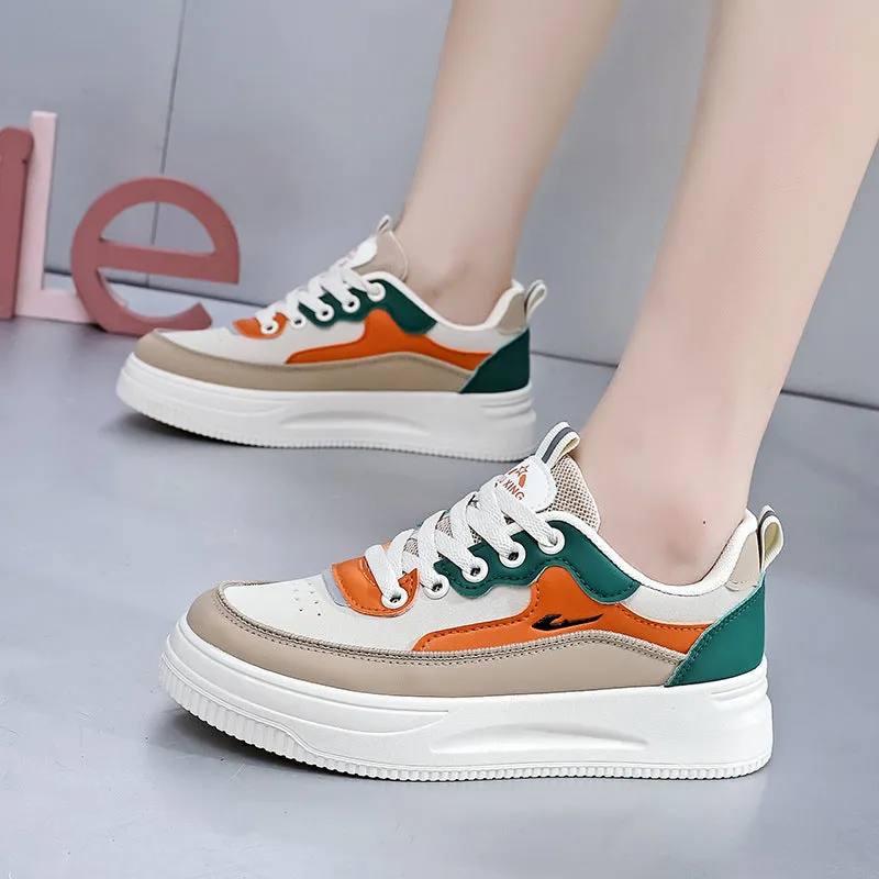 Ivy – Women's Casual Mixed Color Wedge Sneakers for Autumn