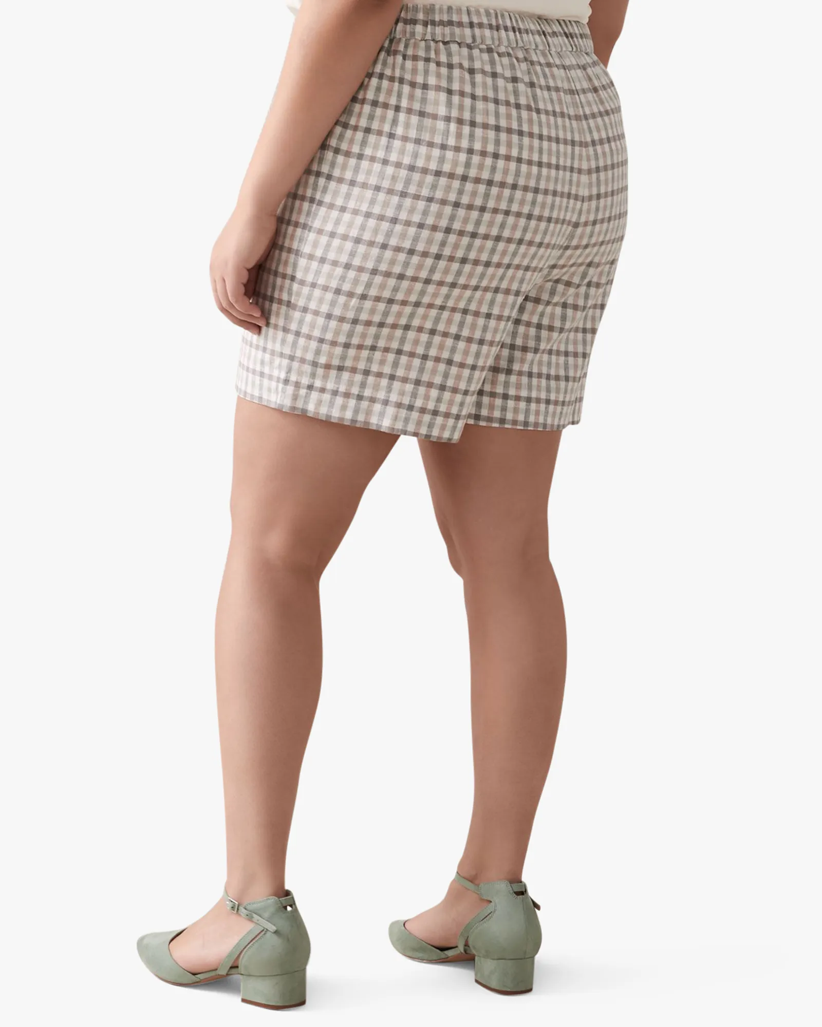 Jenna Plaid Shorts | Tan / Ivory