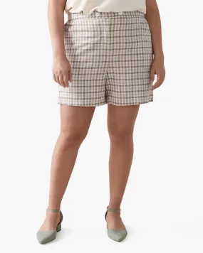 Jenna Plaid Shorts | Tan / Ivory