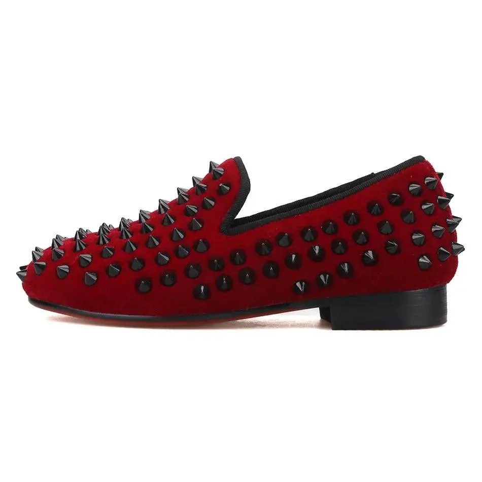 Kids Loafers Classic Style Kids Shoe Velvet Spikes Shoes