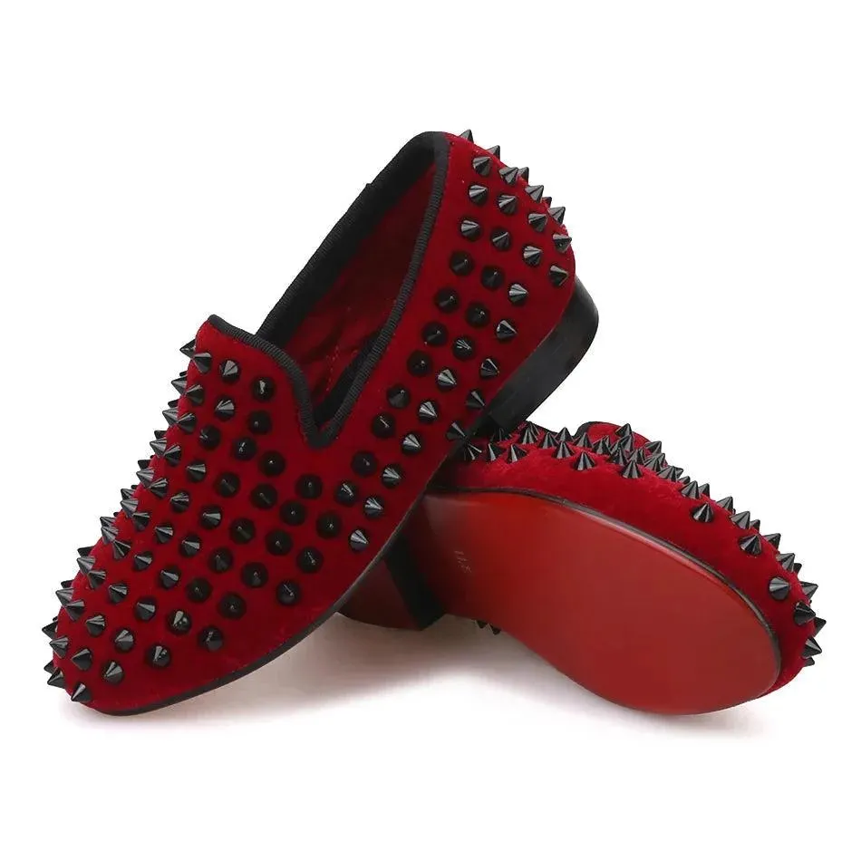 Kids Loafers Classic Style Kids Shoe Velvet Spikes Shoes