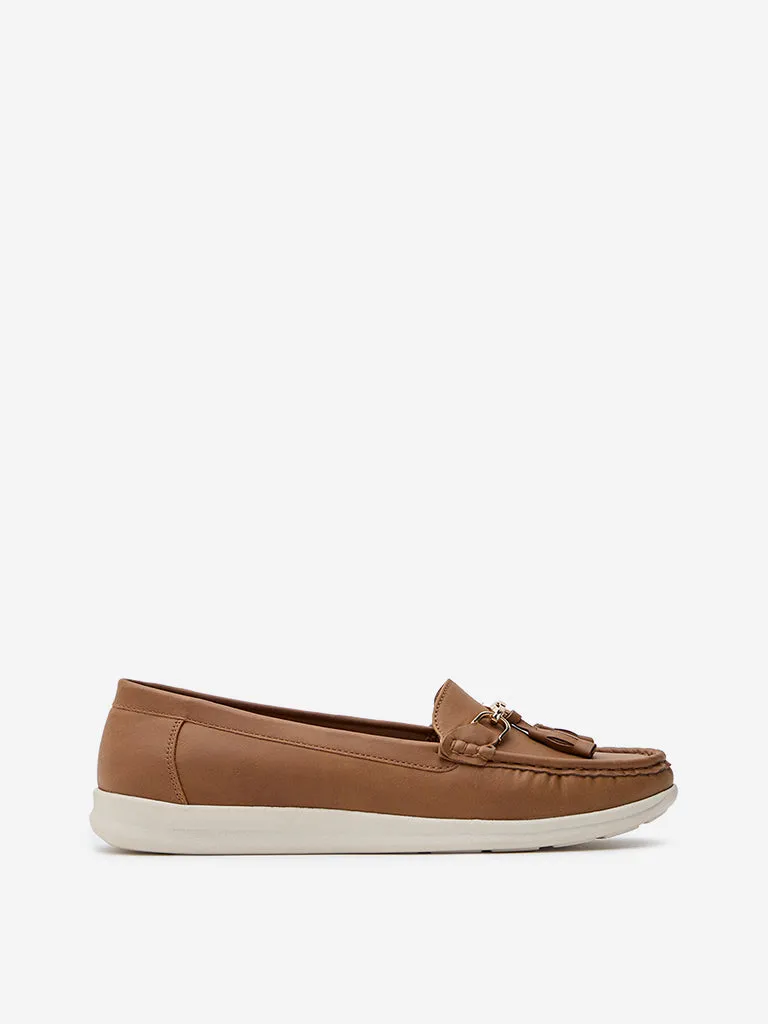 LUNA BLU Brown Tassel-Detailed Loafers