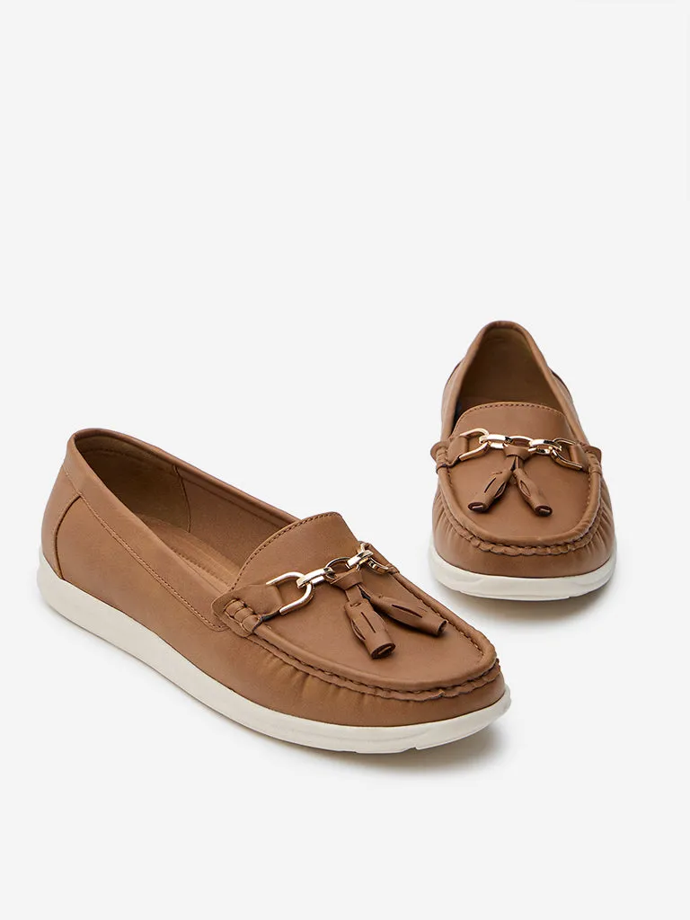 LUNA BLU Brown Tassel-Detailed Loafers