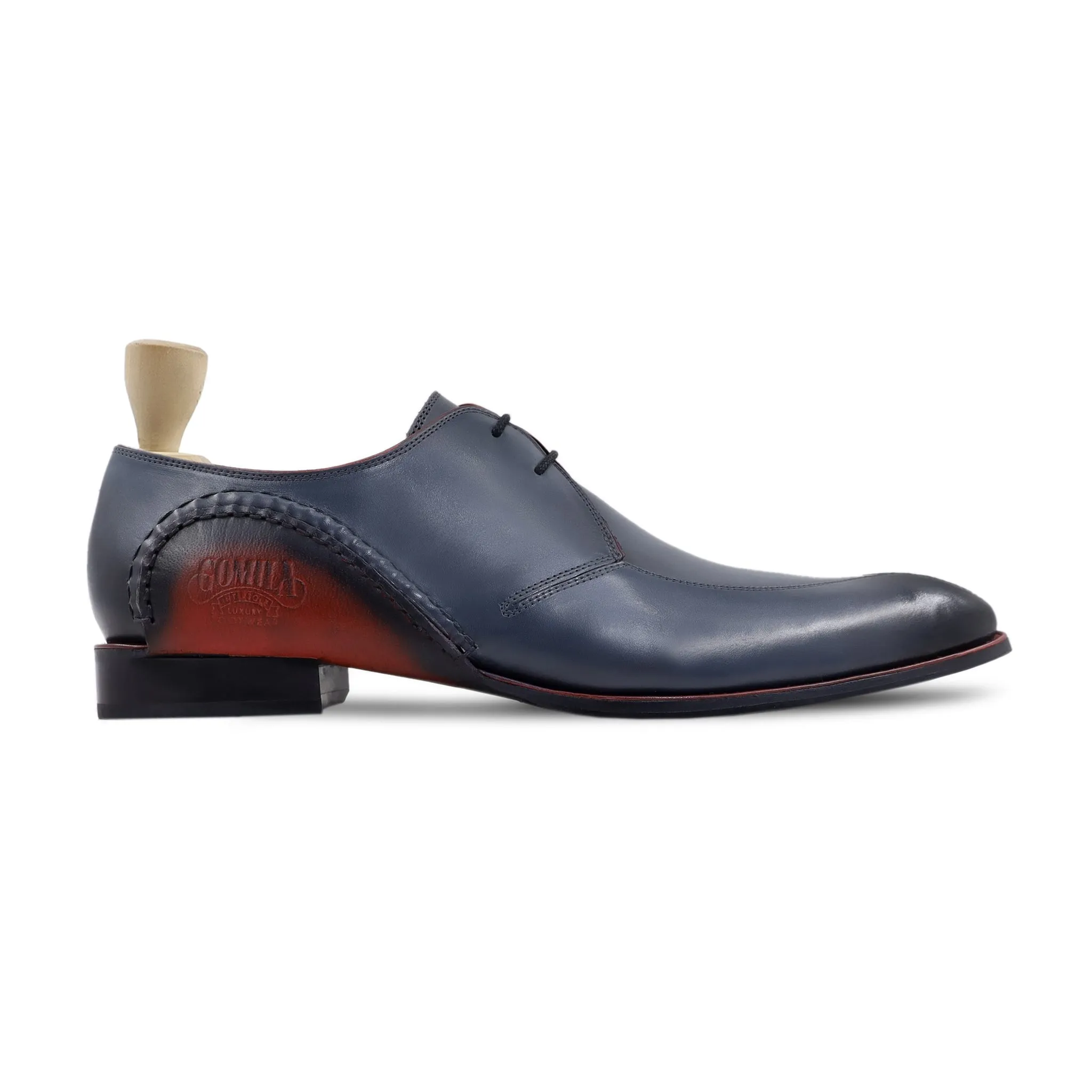 Shelton - Men's Mist Blue Calf Leather Derby Shoe