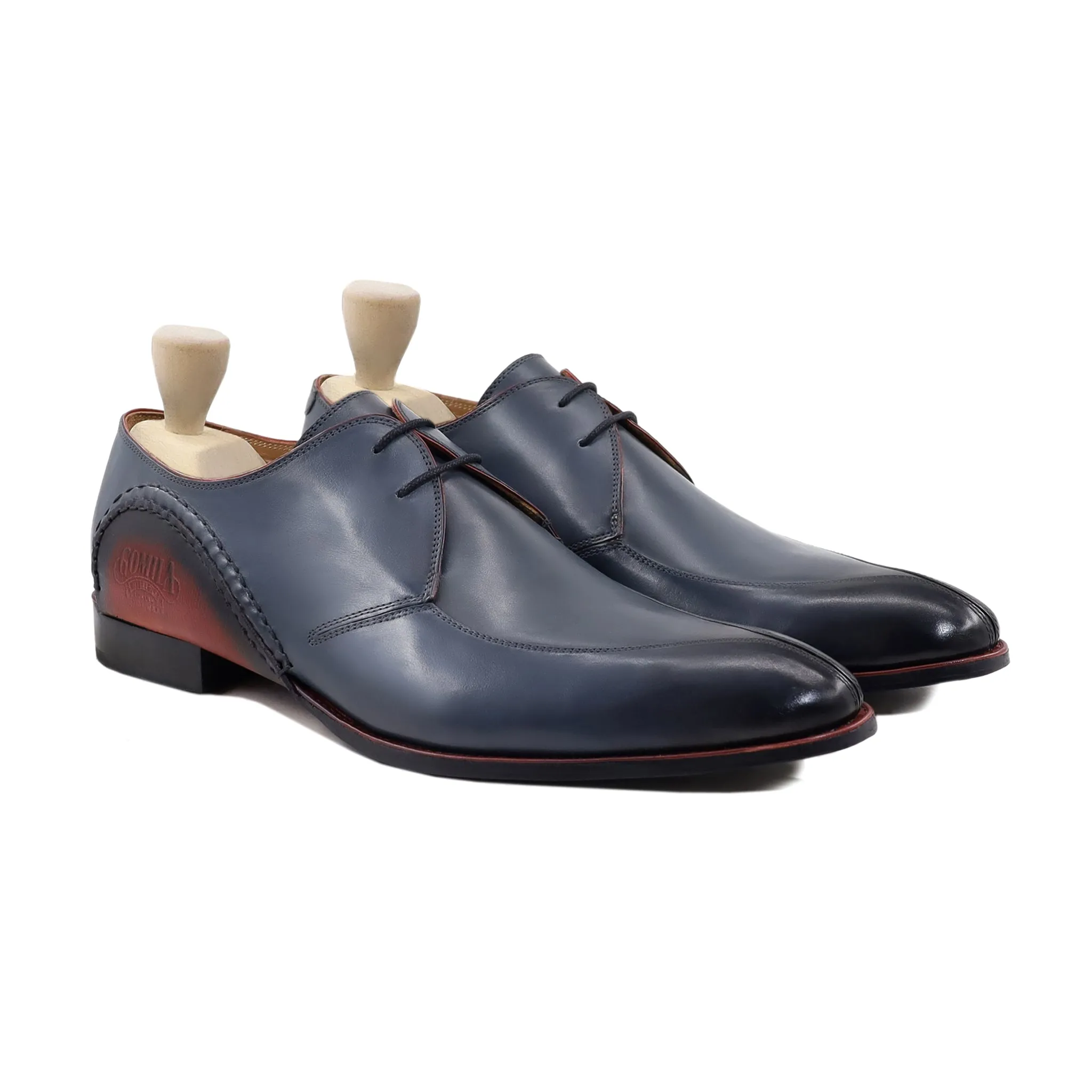 Shelton - Men's Mist Blue Calf Leather Derby Shoe