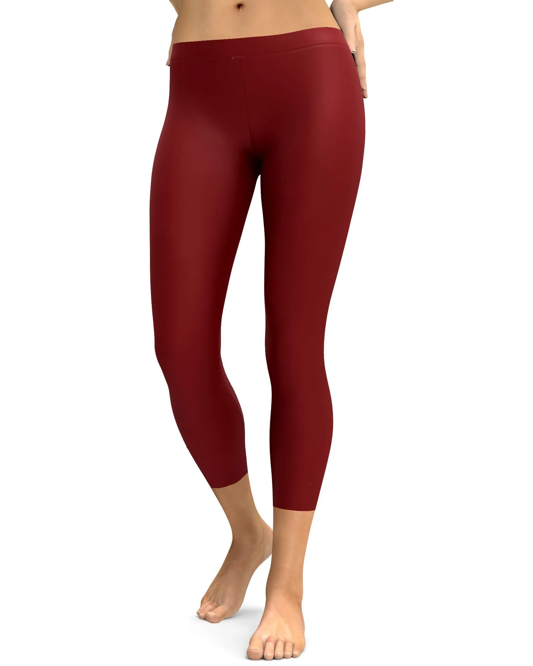 Solid Deep Red Capris