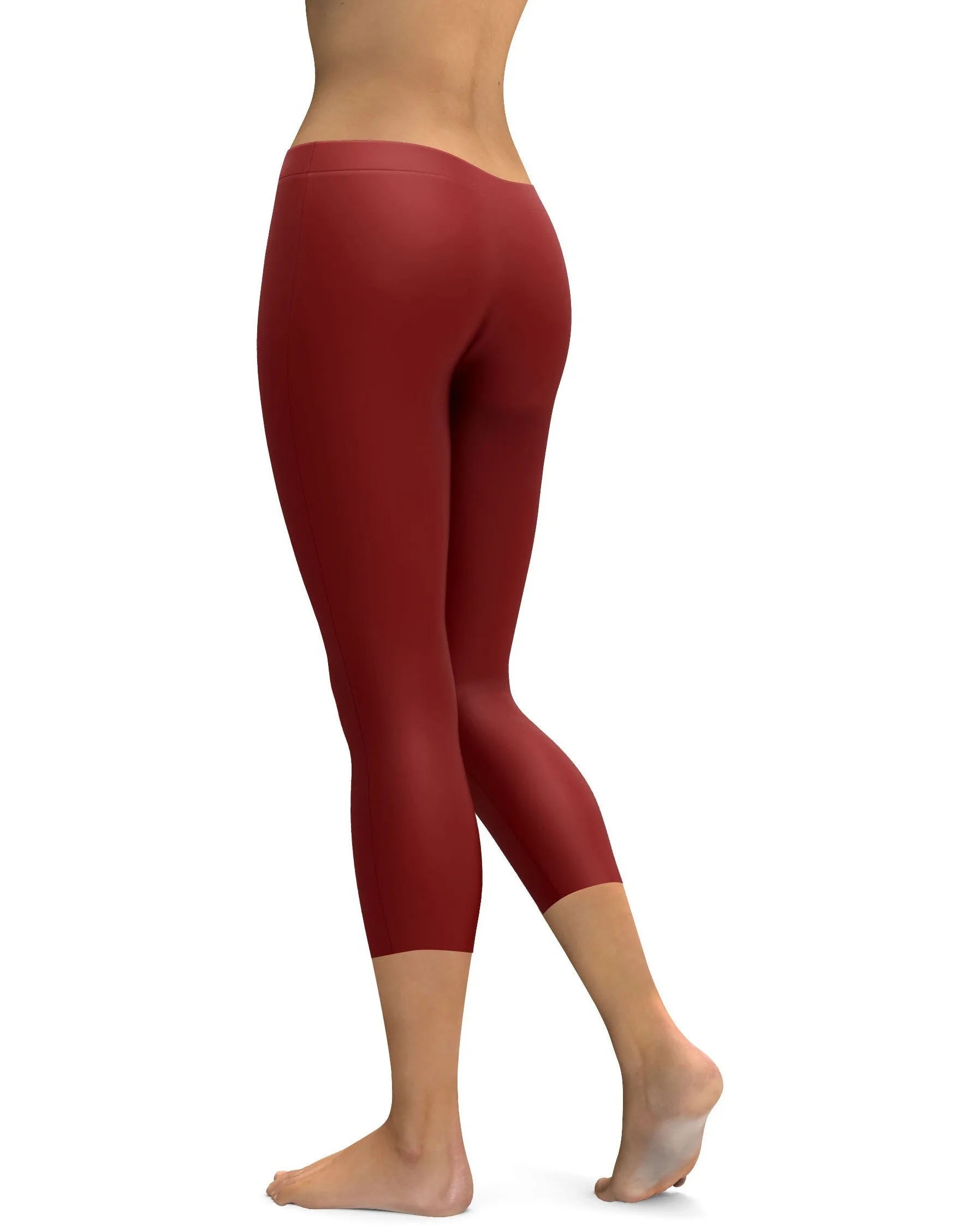 Solid Deep Red Capris