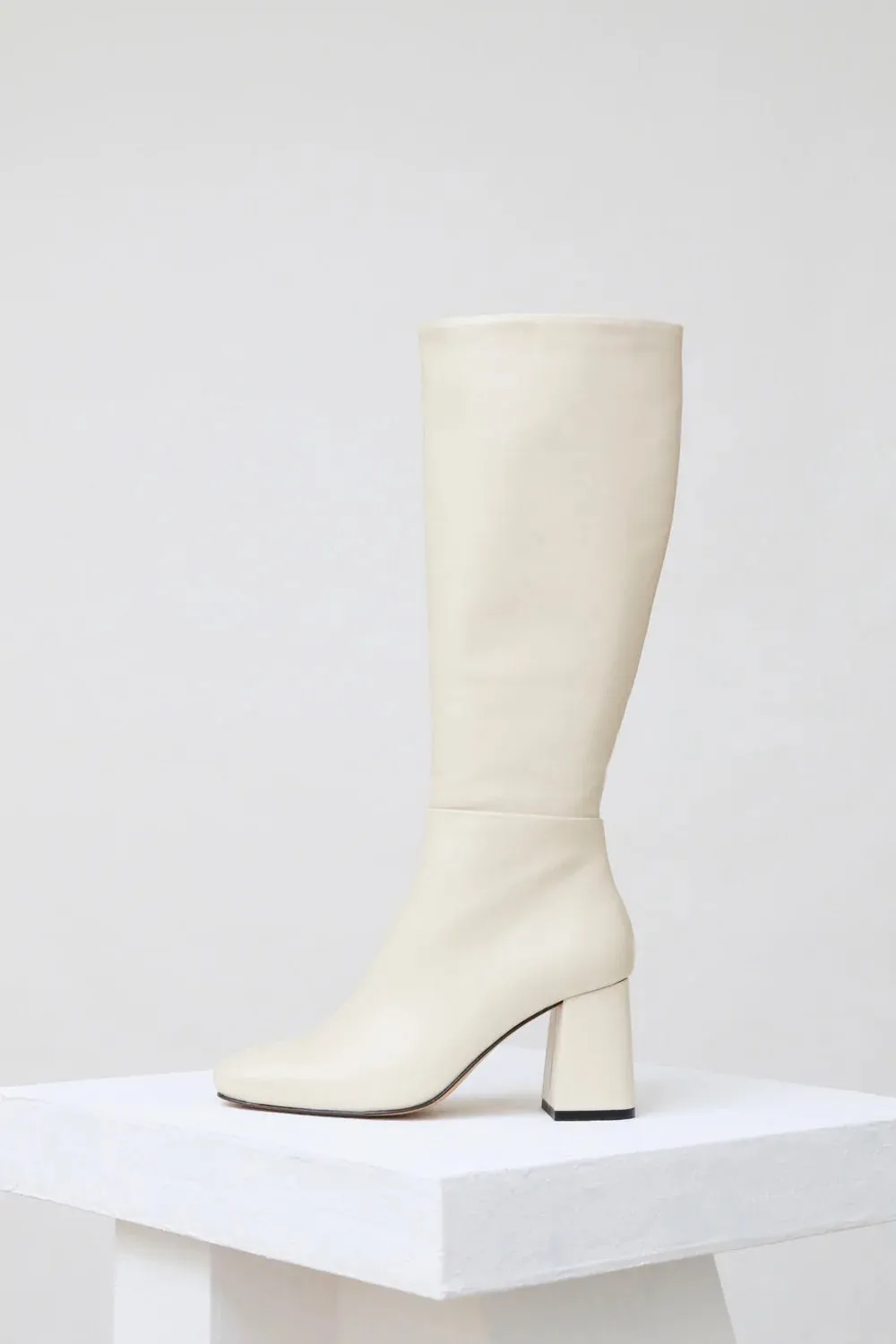 Souliers Martinez - Quitana Calf Leather High Boots: White