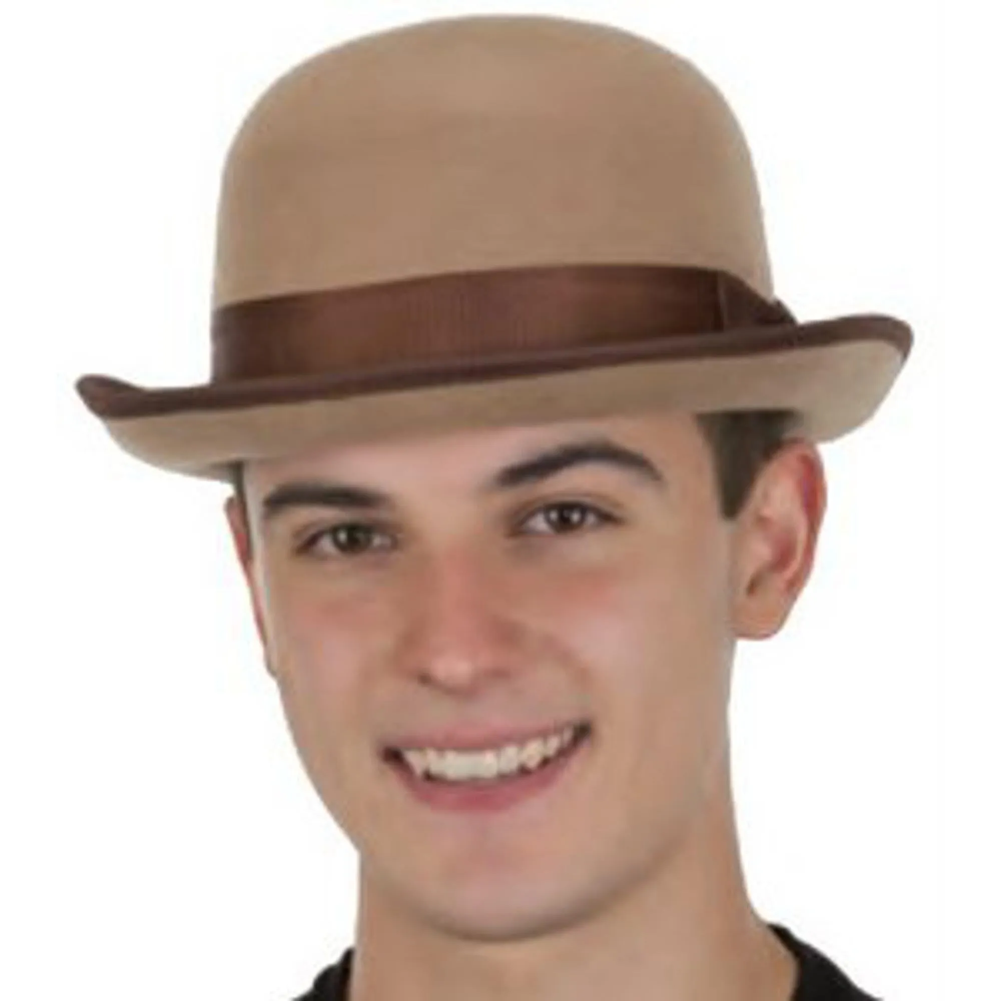 Tan Felt Bowler - Costume Accessory