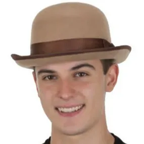 Tan Felt Bowler - Costume Accessory