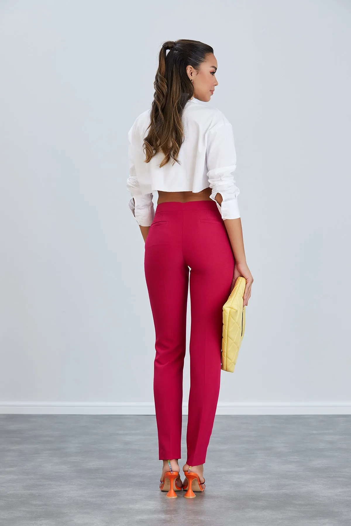 Vibrant Fuchsia Straight Trousers