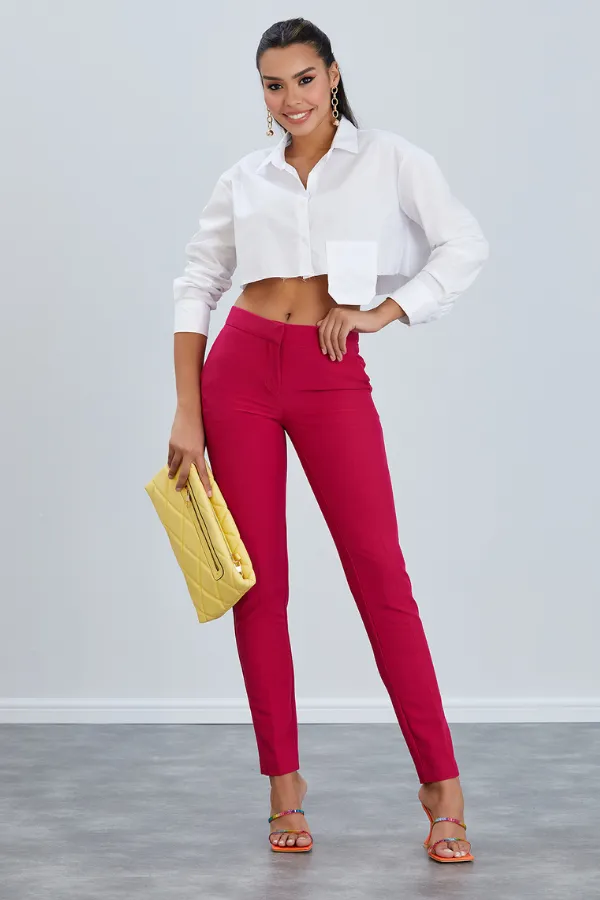 Vibrant Fuchsia Straight Trousers