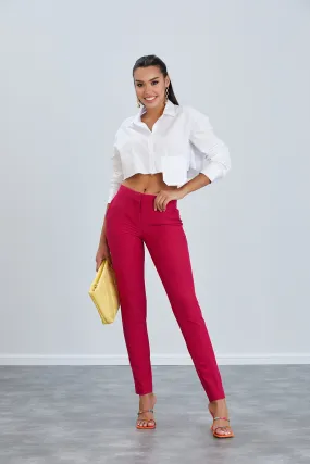 Vibrant Fuchsia Straight Trousers