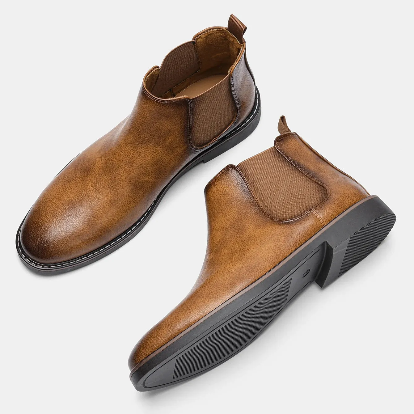 West Louis™ Men Retro Leather Brand Chelsea Boots