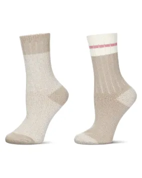 Women's 2 Pair Pack Rugby Stripes Buttersoft Crew Socks