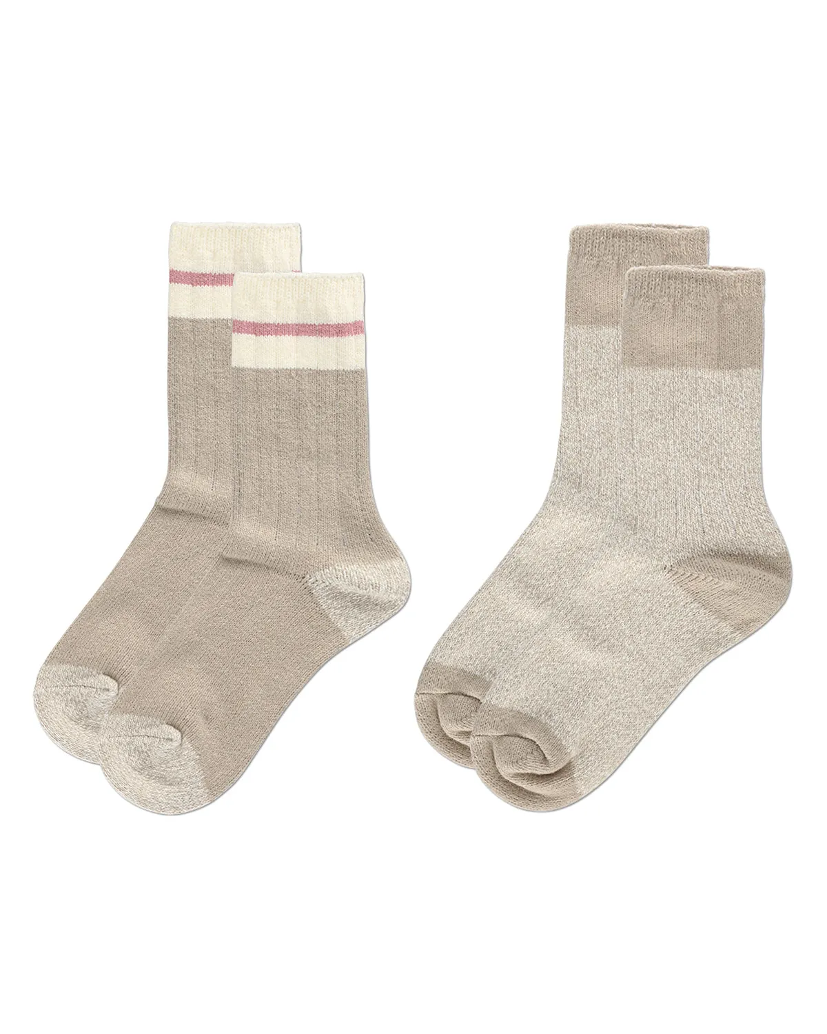 Women's 2 Pair Pack Rugby Stripes Buttersoft Crew Socks