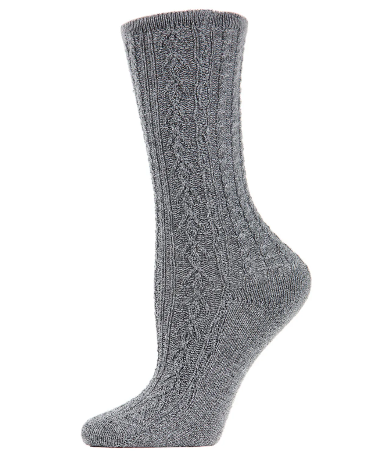 Women's Classic Cable Knit Vintage Style Crew Socks