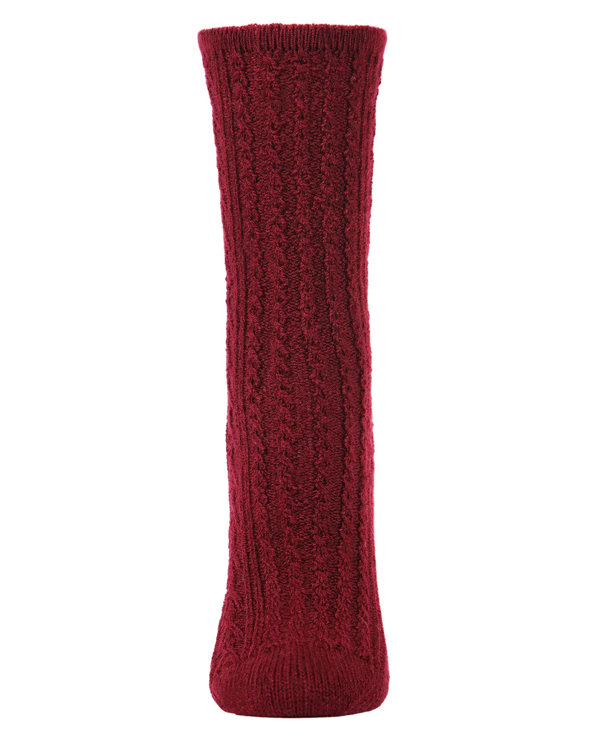 Women's Classic Cable Knit Vintage Style Crew Socks