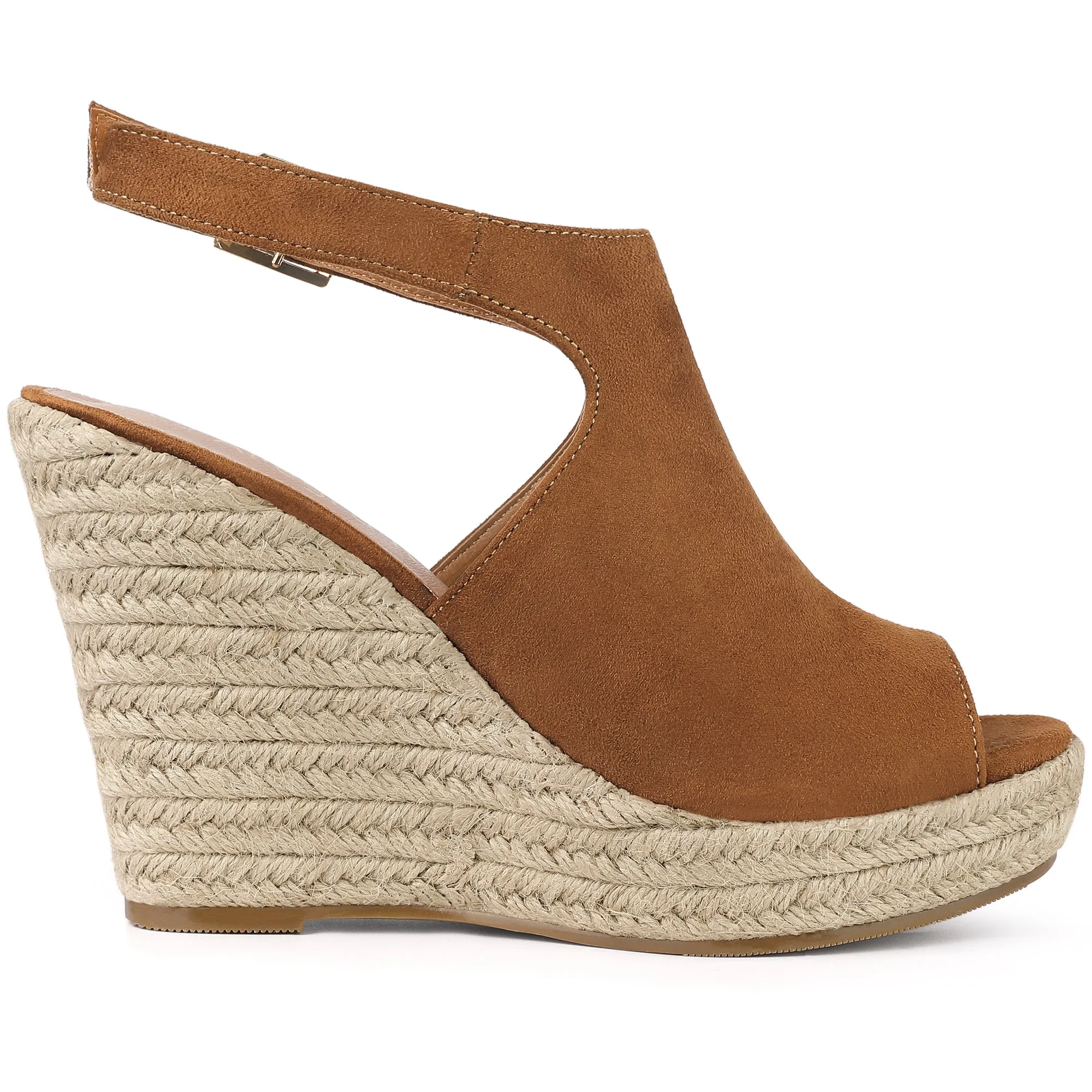 Women's Peep Toe Slingback Platform Espadrilles Wedge Sandals